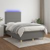 vidaXL Boxspringbett mit Matratze & LED Dunkelgrau 120x190 cm Stoff 3270240 Bild 2