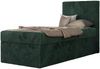 TILIO Jugendbett 90x200 mit Bettkasten - Boxspringbett mit 7-Zonen-Taschenfederkernmatratze, hohes Kopfteil, Einzelbett mit Stauraum - Dunkelgrün Cordstoff - H3 - Rechts Bild 4