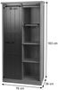 Schrank HWC-K75, Kommode Highboard, Schiebetüre 8 Staufächer, Holz-Optik Industrial Metall 163x76x38cm ~ weiß Bild 3