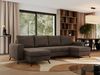 U-förmige Ecksofa, XXL Universalecke mit losen Kissen zum Wohnzimmer, Bettkästen und Schlaffunktion, schwarze Metallbeine - AXEL U - Braun Velours Bild 3