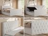 Boxspringbett mit gesteppter Front und Kopfteil, Multipocket-Matratze, zwei Bettkästen - MIREN DUO - 120 x 200 cm - Weiß Kunstleder - H3 Bild 2