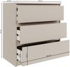 Selsey 'Sandia' Kommode mit drei Schubladen und geriffelter Front Kaschmirgrau, 70 cm Bild 5