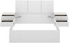 Dmora Doppelbett Villamar, Struktur des Container-Betts, Sommier mit Verkleidung, Matratzenhalterstruktur, 259x195 h96 cm, Weiß Bild 4