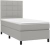 vidaXL Boxspringbett mit Matratze & LED Hellgrau 90x200 cm Stoff, Härtegrad: H2 [3134845] Bild 3