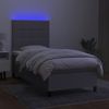 vidaXL Boxspringbett mit Matratze & LED Hellgrau 90x200 cm Stoff, Härtegrad: H2 [3134845] Bild 4