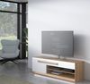 Lowboard >ATTENTION< LED, 1 Tür, 1 Schub, Eiche Dekor / Weiß Gloss - 159,9x50x41,5cm BxHxT Bild 2
