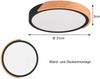 LED Deckenleuchte JANO rund Schwarz mit Holz, 3 Stufen Dimmer, Ø 31cm Bild 5