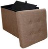 style home Sitzhocker faltbare Sitzbank mit Stauraum, 38*38*38cm (Aufbewahrungsbox mit Deckel, gepolstert Sitzwürfel Fußhocker, Sitztruhe aus Leinen), für Wohnzimmer Schlafzimmer, Braun Bild 2