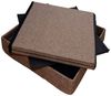 style home Sitzhocker faltbare Sitzbank mit Stauraum, 38*38*38cm (Aufbewahrungsbox mit Deckel, gepolstert Sitzwürfel Fußhocker, Sitztruhe aus Leinen), für Wohnzimmer Schlafzimmer, Braun Bild 3