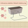 GarPet Blumenkasten 3 x Hängekasten Blumen Pflanz Kasten Set Wand Metall Haken Halterung Bild 4