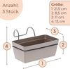 GarPet Blumenkasten 3 x Hängekasten Blumen Pflanz Kasten Set Wand Metall Haken Halterung Bild 2