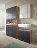 Badezimmer Hochschrank Set Cover in schwarz und Eiche 180 x 185 cm Bild 5