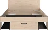 Vente-unique - KINSELIA Bett Holz, Platte SchwarzBeige - B 203,5 cm x H 76 cm x L 146 cm Bild 4