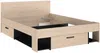 Vente-unique - KINSELIA Bett Holz, Platte SchwarzBeige - B 203,5 cm x H 76 cm x L 146 cm Bild 2