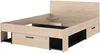 Vente-unique - KINSELIA Bett Holz, Platte SchwarzBeige - B 203,5 cm x H 76 cm x L 146 cm Bild 3