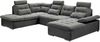 Couch Wohnlandschaft Schlaffunktion Schlafsofa schwarz grau Ottomane links Bild 4