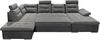 Couch Wohnlandschaft Schlaffunktion Schlafsofa schwarz grau Ottomane links Bild 3