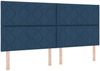 vidaXL Boxspringbett mit Matratze mit Kopfteil Blau 200 x 200 cm Stoff 3339496 Bild 4
