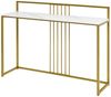 COSTWAY Konsolentisch, Marmoroptik, goldfarbenes Metallgestell, 120cm Bild 2