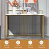 COSTWAY Konsolentisch, Marmoroptik, goldfarbenes Metallgestell, 120cm Bild 3