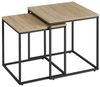Home Collective Couchtisch 2er Set Beistelltisch Loft Design 2in1 Verschachtelung Wohnzimmer, kratzfeste 50cm und 45cm Sonoma Eich, schwarzen Beinen, Quadratisch Bild 4