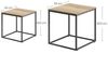 Home Collective Couchtisch 2er Set Beistelltisch Loft Design 2in1 Verschachtelung Wohnzimmer, kratzfeste 50cm und 45cm Sonoma Eich, schwarzen Beinen, Quadratisch Bild 3