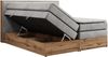 Boxspringbett, Doppelbett mit zwei 7 Härtezonen Multipocket-Matratzen, Bettkästen, Eiche Wotan Holzrahmen, Polsterbett mit Topper-Matratze - ALBERO 1 KING - 160 x 200 cm - Hellgrau Velours - H3 Bild 5