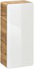 Badezimmer Hängeschrank LUTON-56, Hochglanz weiß, Wotan Eiche Nb, B/H/T ca. 35/75/22 cm Bild 3