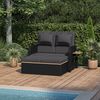 STEELSØN 'Caelum' Polyrattan Gartenliege, verstellbare Rückenlehne, inkl. Polster, schwarz/anthrazit, wetterfest, Sonnenliege mit ausklappbaren Seitenablagen Bild 2
