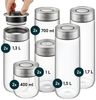 SILBERTHAL Vorratsglas 12 Set, Vorratsdosen mit Klickdeckel, Glas, Edelstahl, (12er Set Mix, 12-tlg), Luftdicht & Mottensicher Bild 1