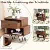 COSTWAY Nachttisch (2-St), 2er Set, mit Schublade & offenem Fach Bild 4