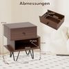 COSTWAY Nachttisch (2-St), 2er Set, mit Schublade & offenem Fach Bild 3