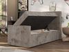 Boxspringbett 90x200 TILIO DUO inkl. Bettkasten & 7-Zonen Multipocket-Matratze, Modernes Jugendbett, Einzelbett - Hellbraun Cord - H4 - Rechts Bild 4