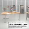 bümö Eckschreibtisch elektrisch höhenverstellbar L-Form: 160 x 160 cm in weiß, Gestell silber - Stehschreibtisch mit Memory-Steuerung, elektrischer XXL Schreibtisch für die Ecke, XDSMW-1608-W-S Bild 4