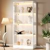 Flieks Glasvitrine Eckvitrine mit LED-Beleuchtung und 4 Glastüren (80x35x170 cm, 1-St) Standvitrine Eckschrank Hochschrank Sammlervitrine mit 4 Fächern Weiß Bild 3