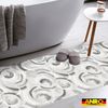 ANRO Schaum-Badematte pflegeleicht Kreis rutschfeste Duschmatte mit Drainage, Höhe 5 mm, Drainage, hält die füße warm, isolierend, Kunststoff, Rechteckig, Weichschaummatte 100x65cm Rechteckig RAW Grau Bild 2