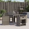 vidaXL Gartenstühle mit Kissen 4 Stk. Grau Poly Rattan 364985 Bild 3