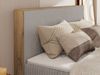 Boxspringbett, Set mit zwei Multipocket-Matratze und Topper, hohe Kopfteil, Eiche Wotan Holzrahmen - WOOD CLASSIC KING - 200 x 200 cm - Hellgrau Cord - H4 Bild 3