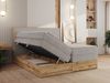 Boxspringbett, Set mit zwei Multipocket-Matratze und Topper, hohe Kopfteil, Eiche Wotan Holzrahmen - WOOD CLASSIC KING - 200 x 200 cm - Hellgrau Cord - H4 Bild 4