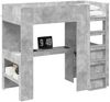 vidaXL Etagenbettgestell mit Schreibtisch Beton Grau 100 x 200 cm 3410462 Bild 2
