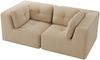 Ecksofa mit Sitztiefe 74 cm – modulares Sofa aus Cord in Beige Bild 5