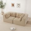 Ecksofa mit Sitztiefe 74 cm – modulares Sofa aus Cord in Beige Bild 3