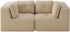 Ecksofa mit Sitztiefe 74 cm – modulares Sofa aus Cord in Beige Bild 2