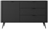 Bettso 'LANTE' Kommode mit ein Tür und drei Schubladen, Holzwerkstoff Schwarz, 81x38x163cm Bild 3