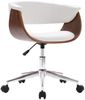 vidaXL Drehbarer Bürostuhl Weiß Bugholz und Kunstleder, Drehbar [3054831] Bild 2