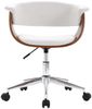 vidaXL Drehbarer Bürostuhl Weiß Bugholz und Kunstleder, Drehbar [3054831] Bild 3