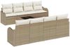 vidaXL Gartensofa-set Beige 55 x 55 x 37 cm Poly-Rattan 3345631 Bild 2