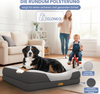 ELONEO orthopädisches Hundebett Grosse Hunde - 122 x 89 x 20 cm, Hundekorb mit Memory Foam, Hundematte wasserdicht und waschbar, Hundekissen, Hundematratze mit weicher Polsterung, grau Bild 3
