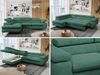 Mks Möbel 'Peter L-form' Ecksofa mit Bettfunktion, Bettkasten & einstellbaren Kopfstützen, Grün, Stoff, links Bild 2