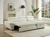 Ecksofa Leder mit Schlaffunktion JONOVA - Weiß - Ecke Rechts Bild 3